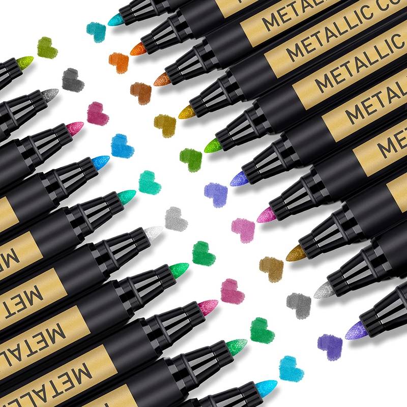 20 Colors Metallic Paint Markers Pens Set: Paint Pen Craft Markers